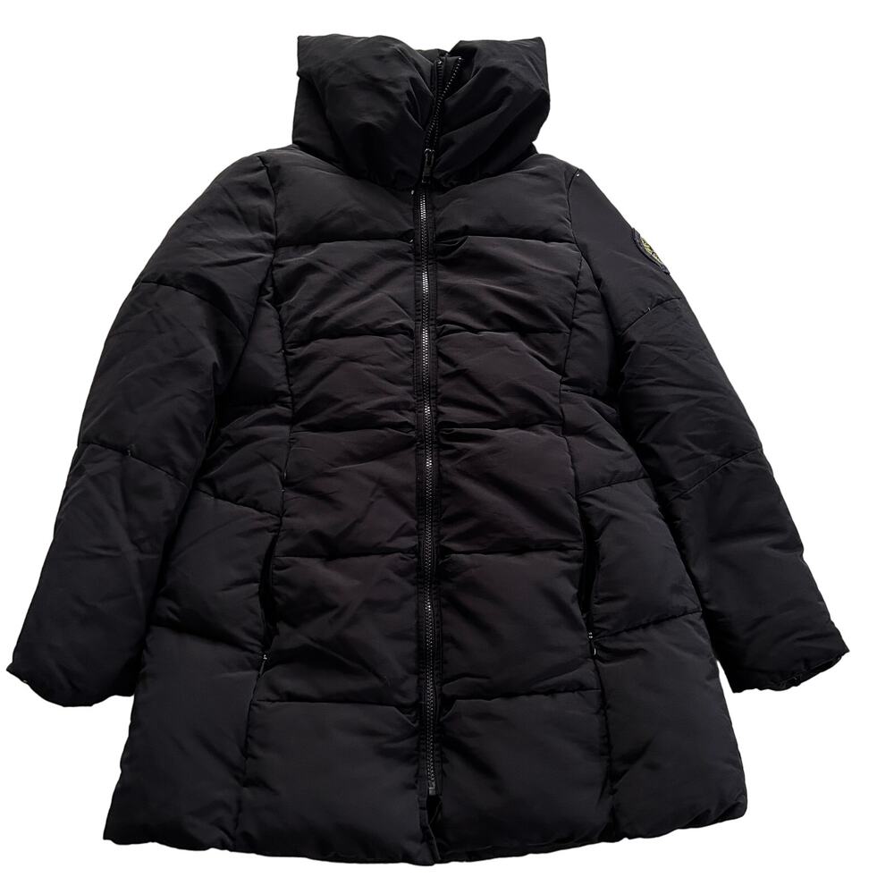 Jill Stuart Puffy Down Coat M Black Jacket Women's Quilted Mid Length Parka
